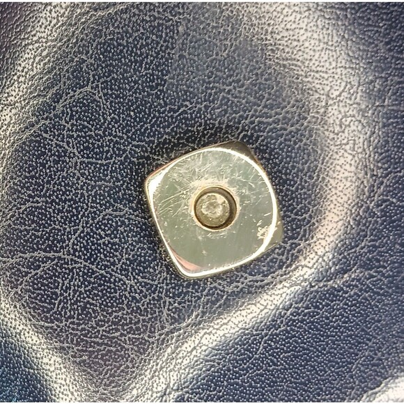 Liz Claiborne Navy Blue Women's Shoulder Purse Vintage Faux Leather 90s Mini Bag - Picture 7 of 11